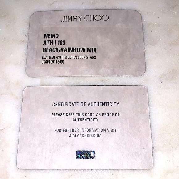 JIMMY CHOO NEMO BLACK RAINBOW STAR MIX TRIFOLD WALLET RARE LEATHER - Picture 15 of 15